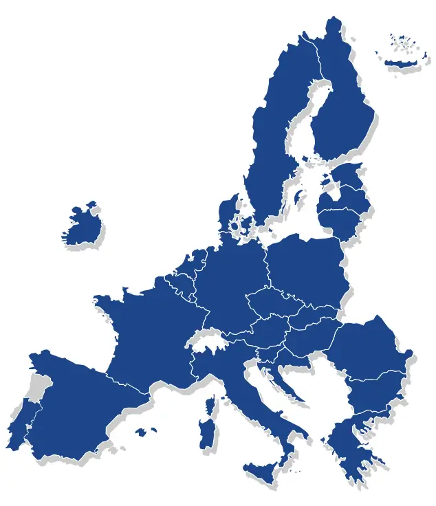 Obszar działalności Biturbo w zakresie turbosprężarek cała Europa
